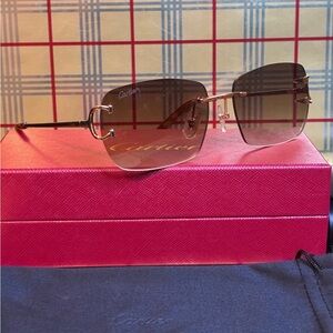 Cartier Big C Unisex Brown Sunglasses